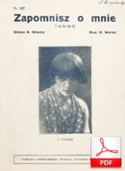 Zapomnisz o mnie - tango
muz. Wars, sł. Włast
od Olivera